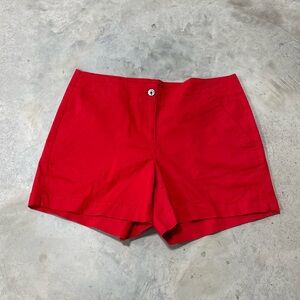 Nautica Womens Red Chino Shorts Size 12 Preppy Beach Classic Traditional